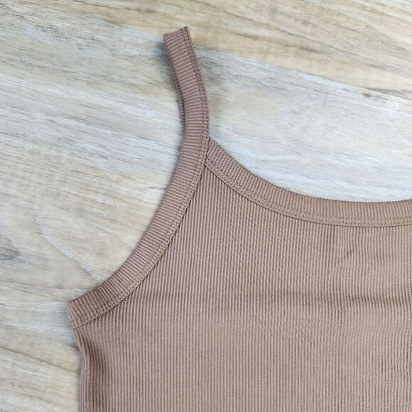 🩵NWT Tierra Brown Ribbed Scoop Neck Sleeveless Top Small - Picture 7 of 12